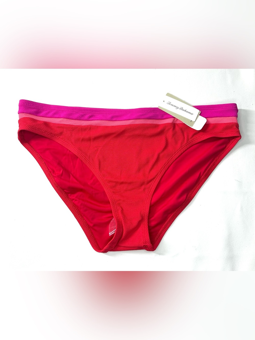 NWT Tommy Bahama Island Cays Colorblock Hipster Swim Bottom Red Women’s Size L
